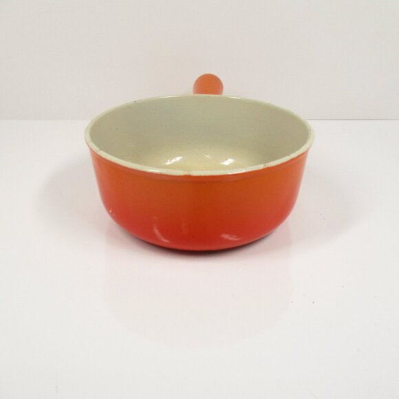 Vintage Le Creuset Cast Enamel Orange Pot Sauce Pan #18 NO Lid 7" - Picture 4 of 6